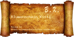 Blumenschein Kitti névjegykártya